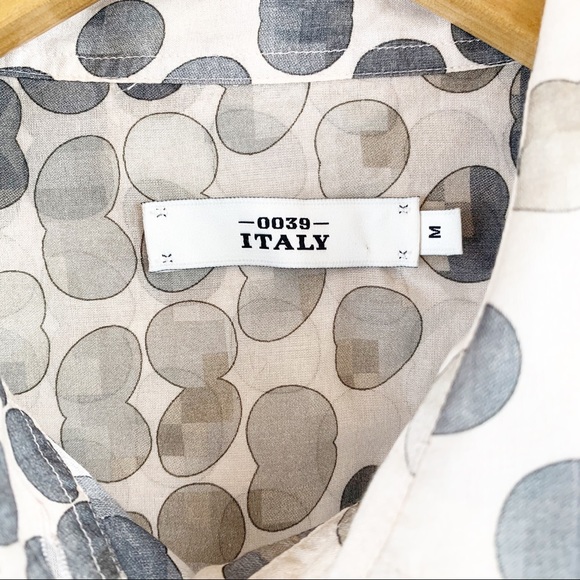 039 ITALY Button Down Long Shirt M - Picture 6 of 7